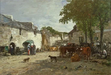 Tiermarkt in Daoulas, 1869